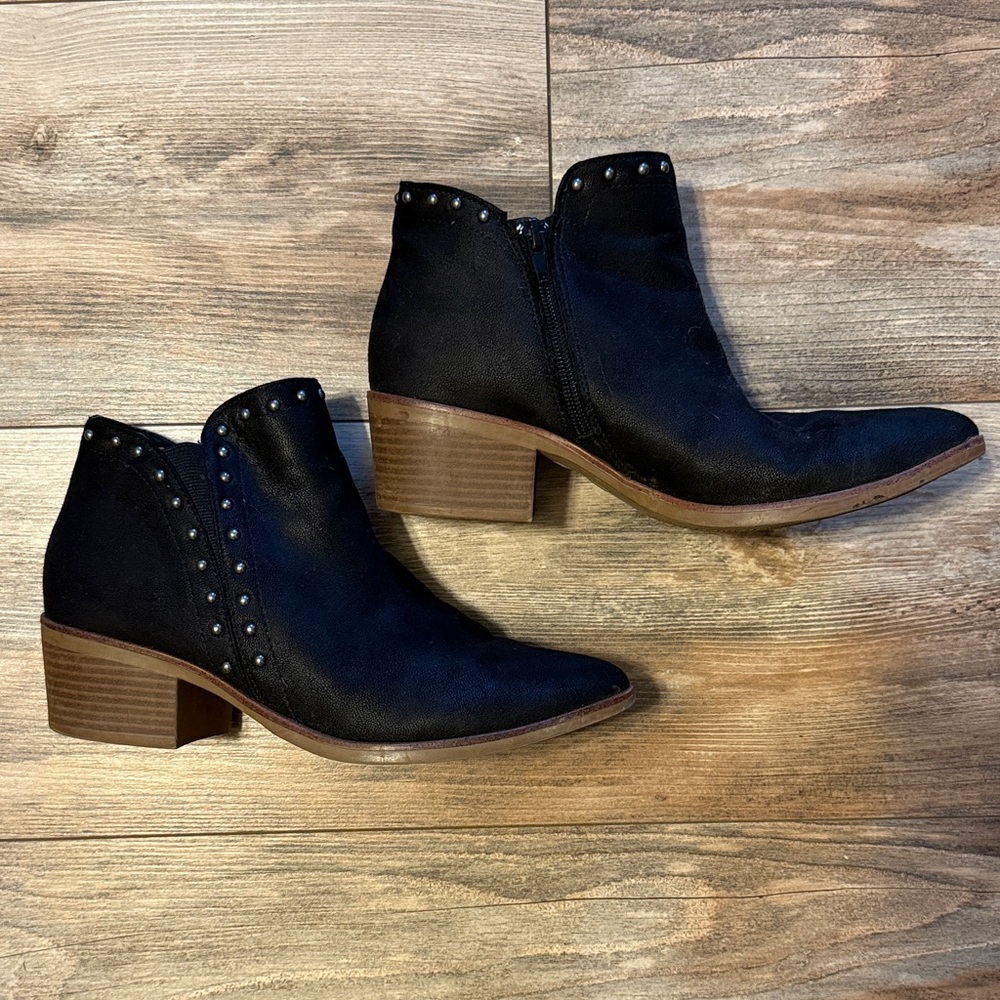 MIA Black Ankle Boots with Stud Accents